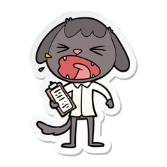 sticker of a cute cartoon dog