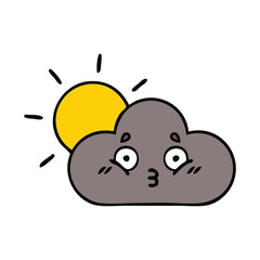 cute cartoon storm cloud and sun