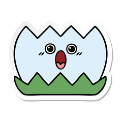 sticker of a cute cartoon water lilly