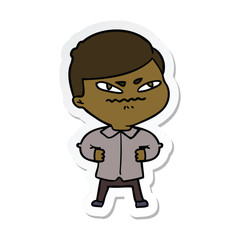 sticker of a cartoon angry man