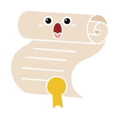 flat color retro cartoon contract