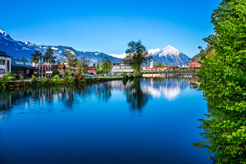 Fototapeta na wymiar Interlaken Switzerland. One of the most beautiful places to visit