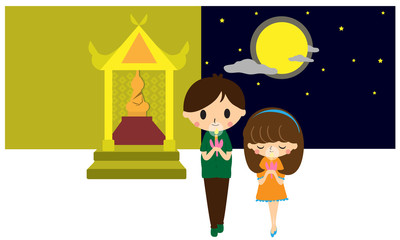 Thai people with Thai culture concept