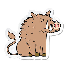 sticker of a cartoon warthog
