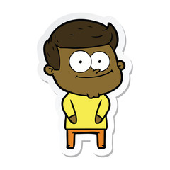 sticker of a cartoon happy man
