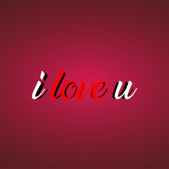 I love you. Love quote with modern background vector