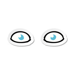 sticker of a cartoon staring eyes