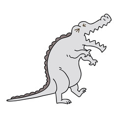 quirky hand drawn cartoon crocodile