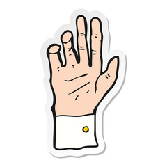 Obraz premium sticker of a cartoon hand reaching