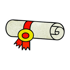 retro grunge texture cartoon rolled certificate