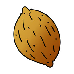 gradient cartoon of a single walnut