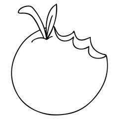 quirky line drawing cartoon apple