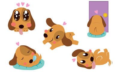 Cute dogs cartoon