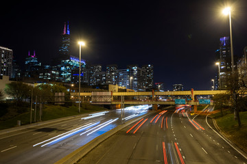 Long exposure of Chicago's I-90