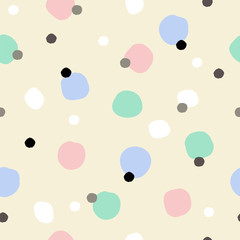 Seamless pattern, Polka dots, Pastel Color,