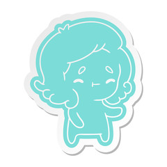 cartoon sticker of a kawaii cute ghost