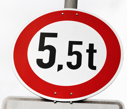 5,5 Tonnen Verkehrszeichen