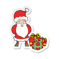 sticker of a cartoon santa claus