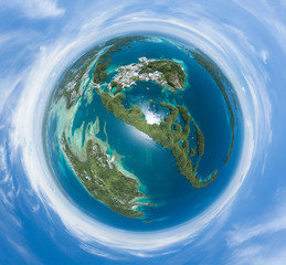 Aerial tiny planet of Palau