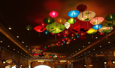 danang colorful beautiful electricity  lantern,Vietnam