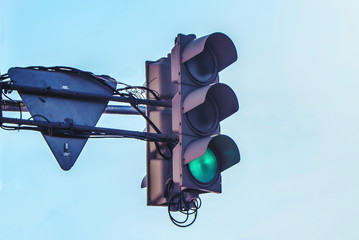 traffic light with a green signal