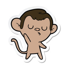 sticker of a cartoon monkey