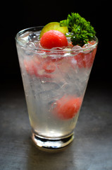 fresh sparkling lemon juice with water melon