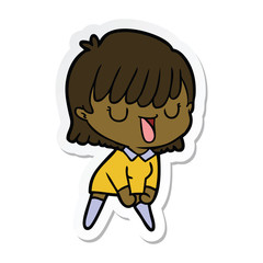 sticker of a cartoon woman