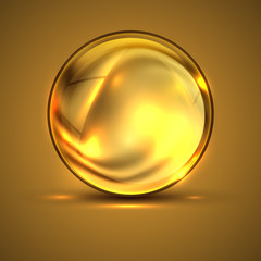 3d sphere.Golden shiny vibrant color.Fluid texture design