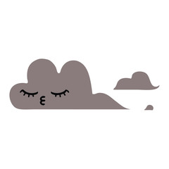 flat color retro cartoon storm cloud