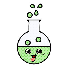 comic book style cartoon test tube