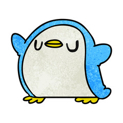 textured cartoon kawaii of a cute penguin