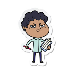 sticker of a cartoon angry man