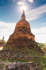 Ayutthaya historical park covers the ruins of the old city of Ayutthaya,  Wat phra si sanphet.