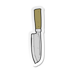 sticker of a cartoon kitchen knife