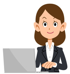 パソコンを操作するビジネスウーマン