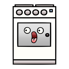 gradient shaded cartoon kitchen oven