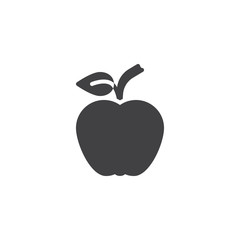 Apple, fruit vector icon. filled flat sign for mobile concept and web design. Fresh apple with leaf glyph icon. Symbol, logo illustration. Pixel perfect vector graphics