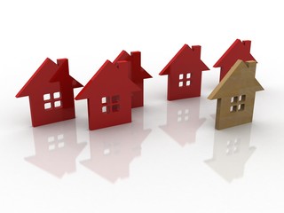   3d illustration Concept of home network