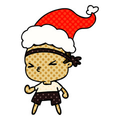 christmas cartoon of kawaii boy