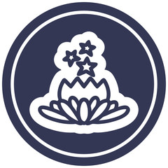 magical flower circular icon