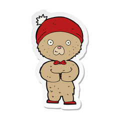 sticker of a cartoon teddy bear