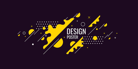 Fototapeta premium Trendy abstract art geometric background with flat, minimalistic style. Vector poster