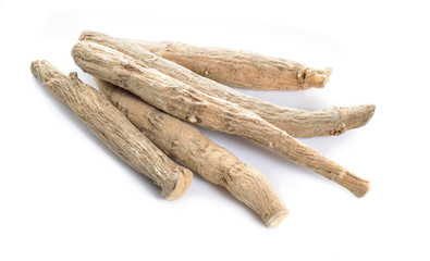 Root Withania somnifera, known commonly as ashwagandha, Indian ginseng, poison gooseberry or winter cherry.