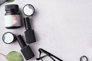 Professional cosmetic accessories for manicure and pedicure.