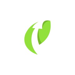leaf and arrow vector logo template - Vector