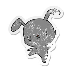 distressed sticker cartoon kawaii cute furry bunny