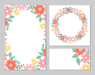 Design festive invitations with flowers.