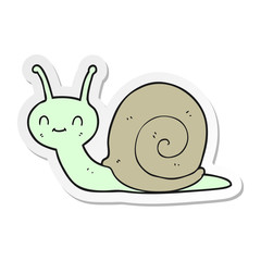 sticker of a cartoon cute snail