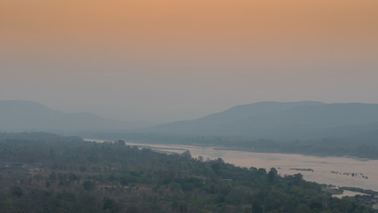 There's a very nice view up here at Pha Taem National Park at Ubon Ratchathani , Thailand.